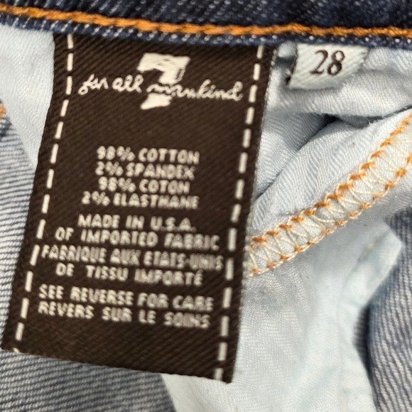 7 For All Mankind Bootcut Jeans Womens 28 Dark Wash Blue Low Rise Stretch USA - Picture 4 of 7